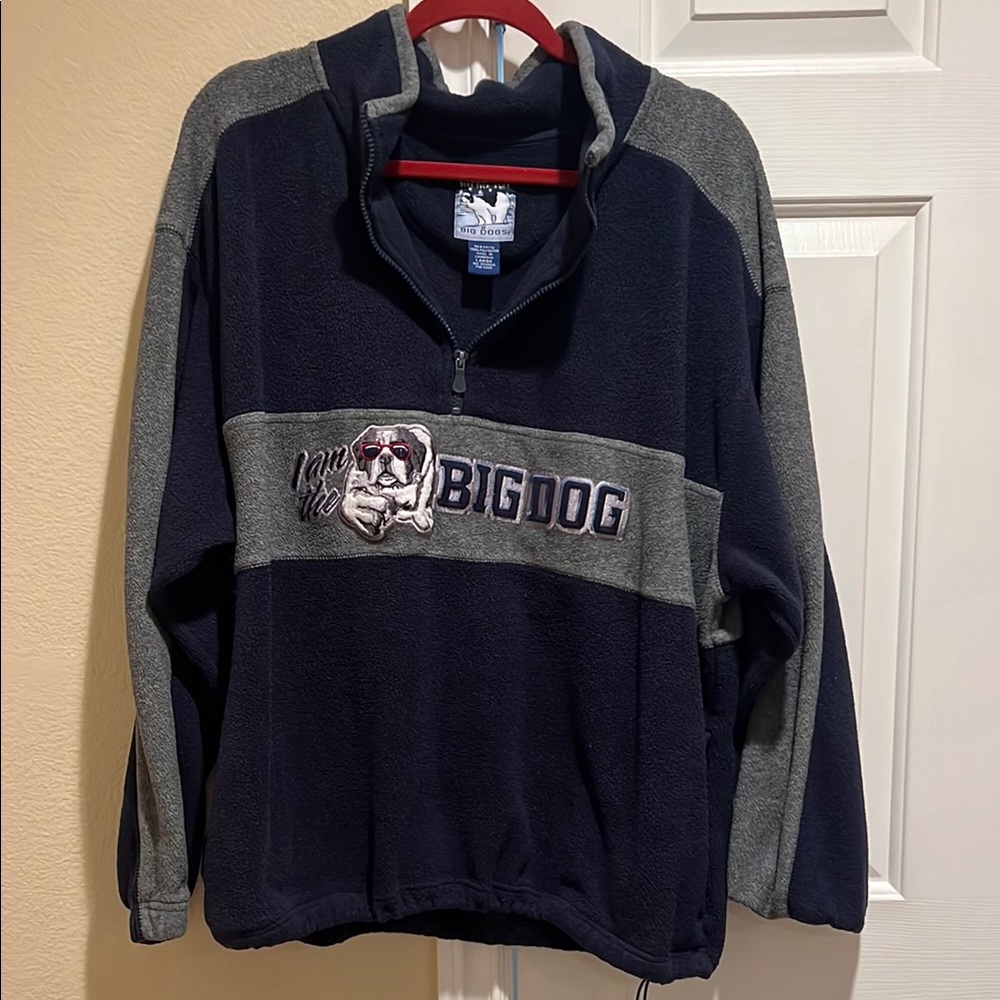 Big Dogs Men's Navy and Gray Sweater